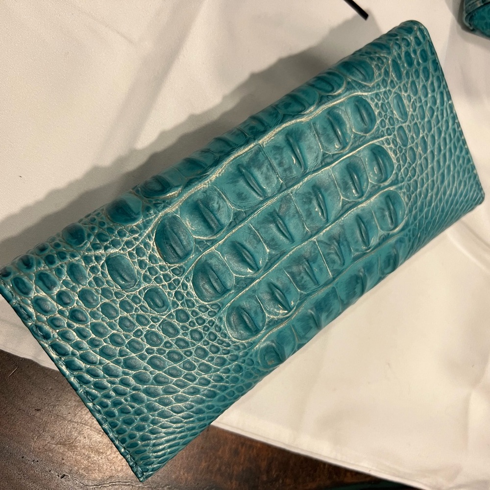 NWOT Brahmin Small Caroline & Veronica Wallet Set in Mermaid Green - Picture 10 of 13